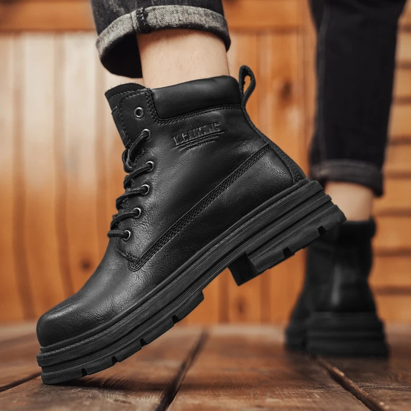 SMVP British casual shoes, high-top leather shoes, man shoes