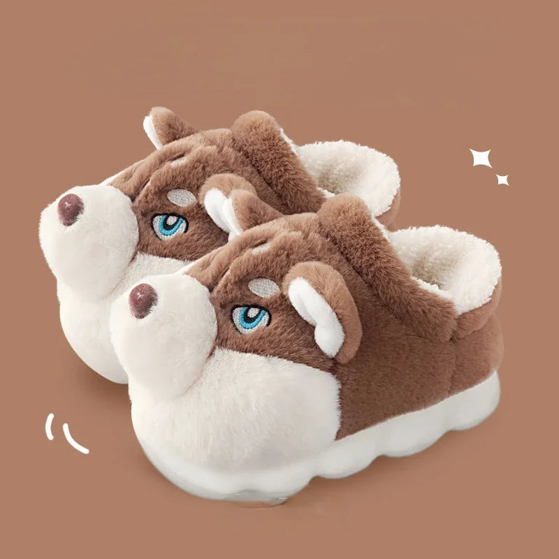 Men's Cotton Slippers Autumn Winter Indoor Home Thick Bottom Cold Resistant Cute Outer Wear Plush Warm Coldproof Cotton Slippers