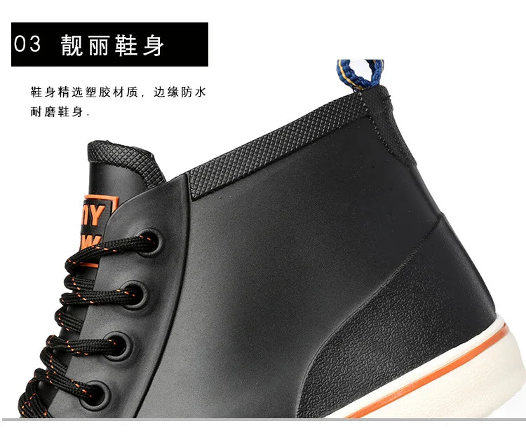 2022Rain Boots and Ankle Boots Men's Rubber Thick-soled Rain Boots Fashion Urban Waterproof Non-slip Rain Boots Women Rain Boots