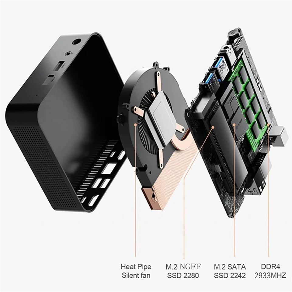 2025 Intel Core i9 8950HK N5095A Mini PC Computer Windows 11 16GB 1TB 2TB 4K Gaming Computer WiFi6 USB Portable Mini Desktop PC
