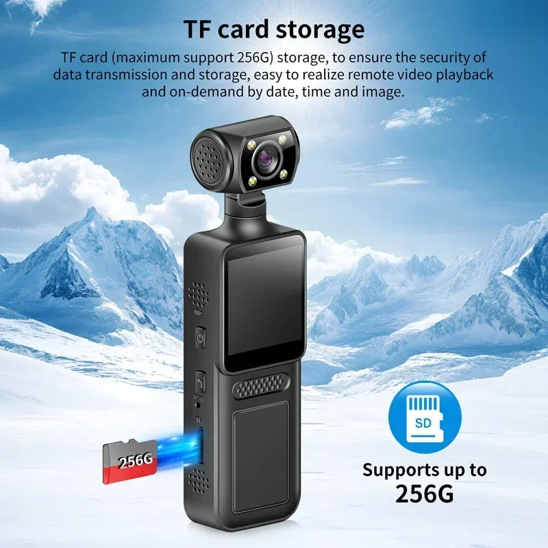 Xiaomi 8K HD Handheld Pocket Camera 180 ° Rotating Mini Portable Camera Wearable Night Vision Outdoor Sports Camera 2025 New