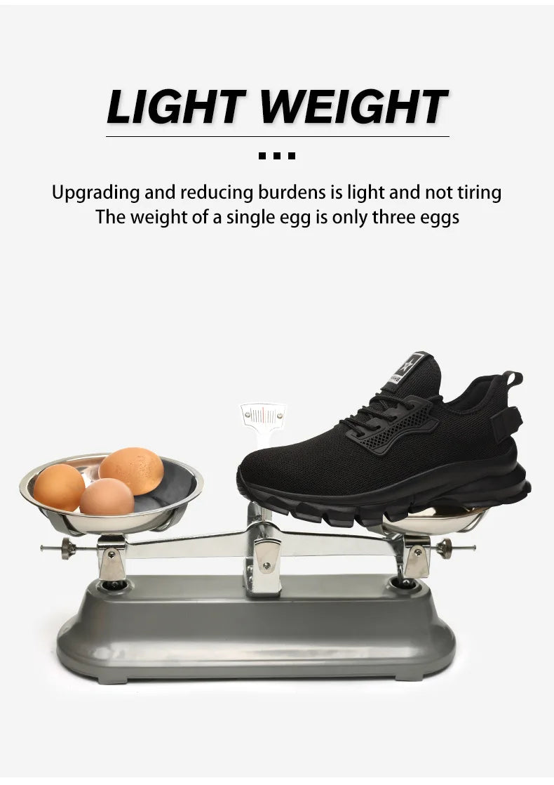 2025 Lightweight Men Safety Shoes Steel Toe Cap work Sneakers Men Protective Shoes Anti-smash Anti-puncture Indestructible Shoes