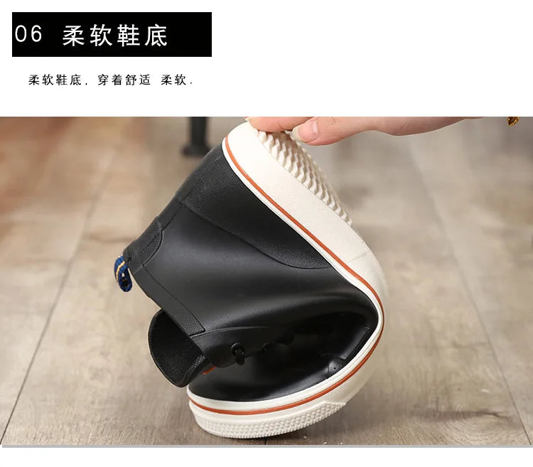 2022Rain Boots and Ankle Boots Men's Rubber Thick-soled Rain Boots Fashion Urban Waterproof Non-slip Rain Boots Women Rain Boots