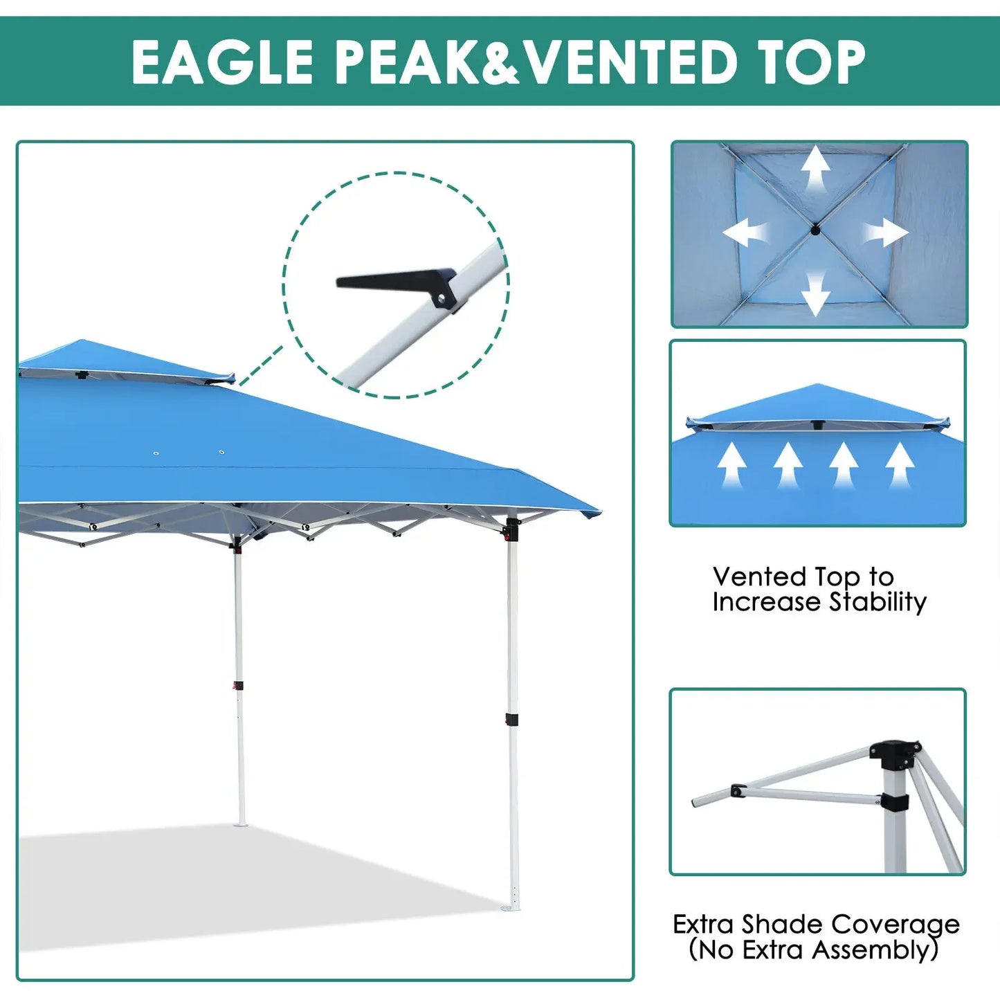 3.6x3.6m Garden Gazebo Pop Up Folding Tent Party Wedding Camping Shade Waterproof