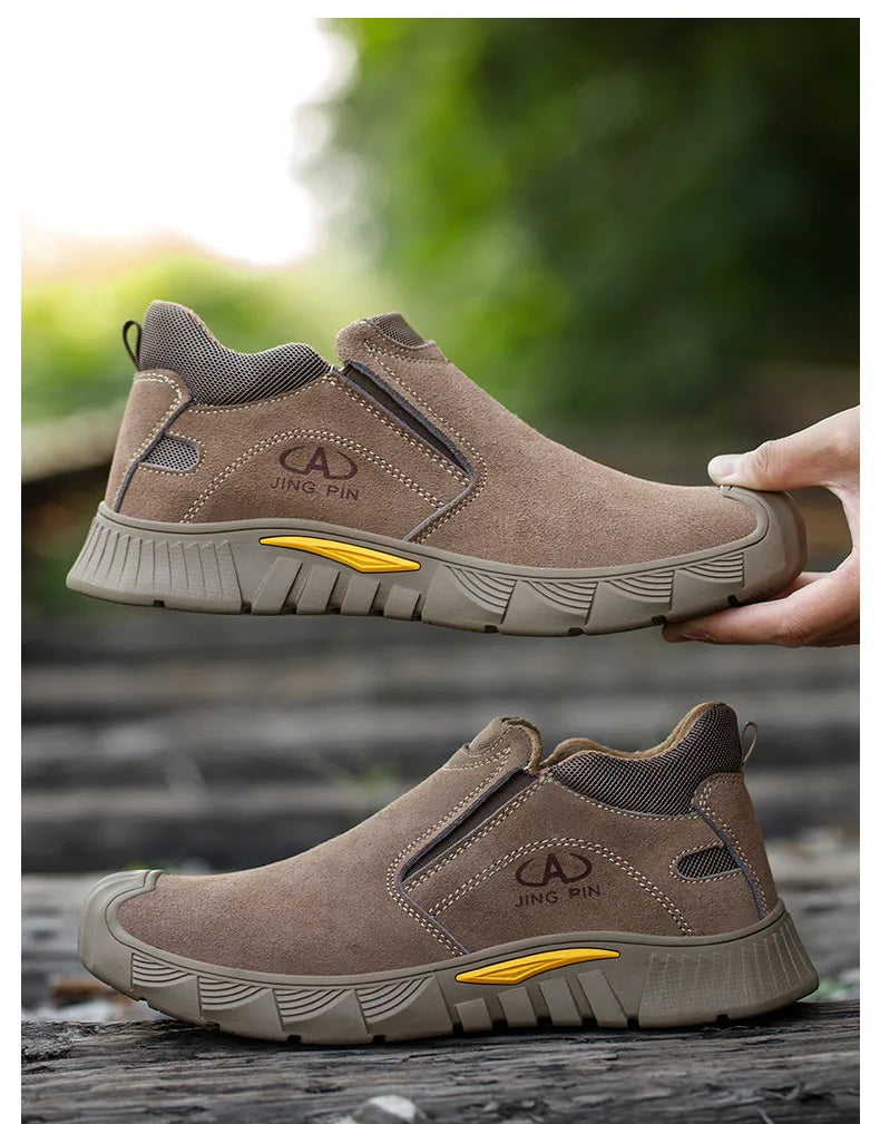 Imwete Fashion Work Safety Shoes Men Breathable Outdoor Hiking Steel Toe Sneakers Electric Welder Insulated Protection Footwear