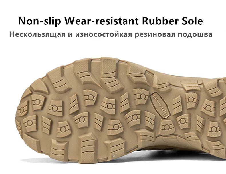 Winter Anti-slip Mens Boots Outdoor Leather Hiking Boots Breathable Men Desert Boots Comfortable Ankle Boots Men Work Shoes
