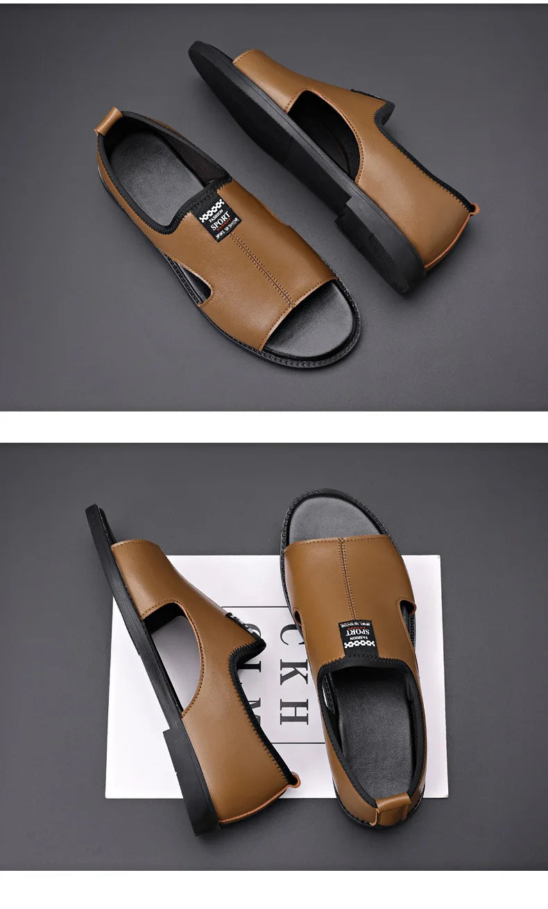 Summer Men's Breathable Slip-Ons Soft Sole Outdoor Fashionable Romans Versatile Casual Shoes Rubber Sole China Made