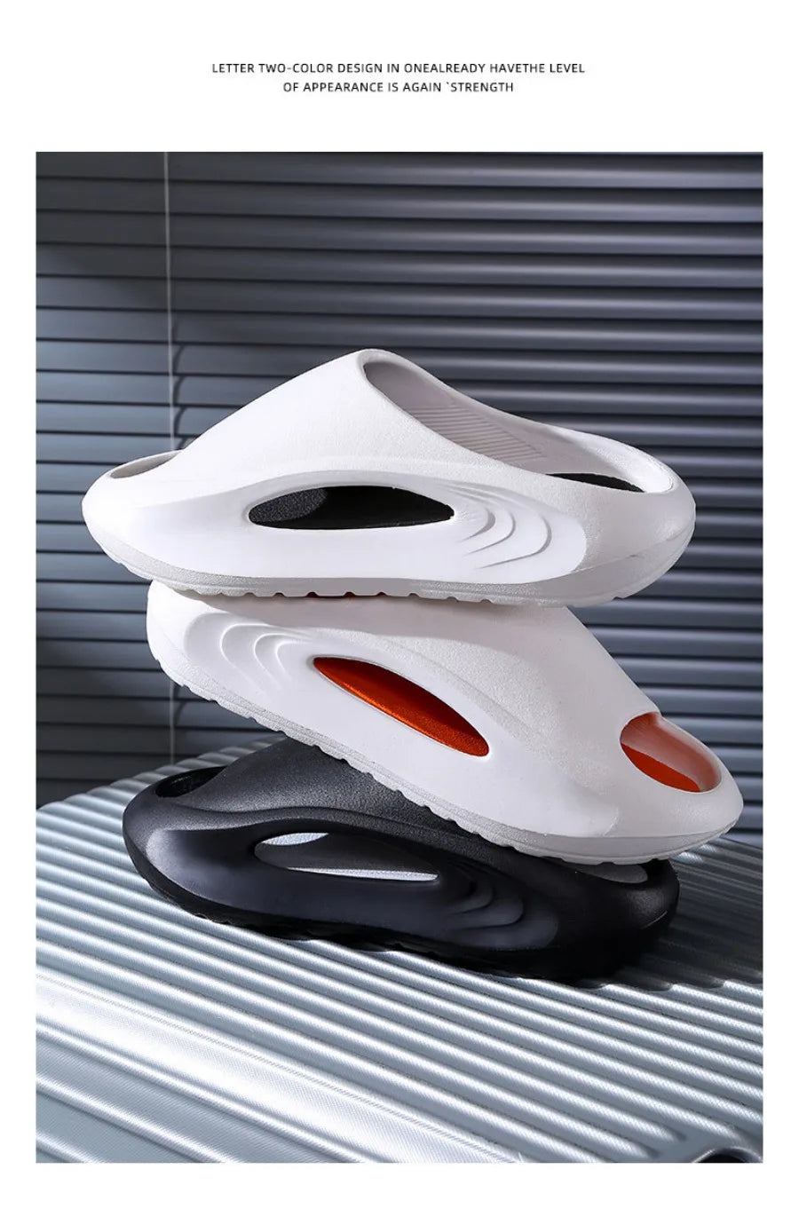 Men's Slippers Summer Outwear 2024 New Indoor Home Couple Anti slip Space Feeling Sports Slippers Men's