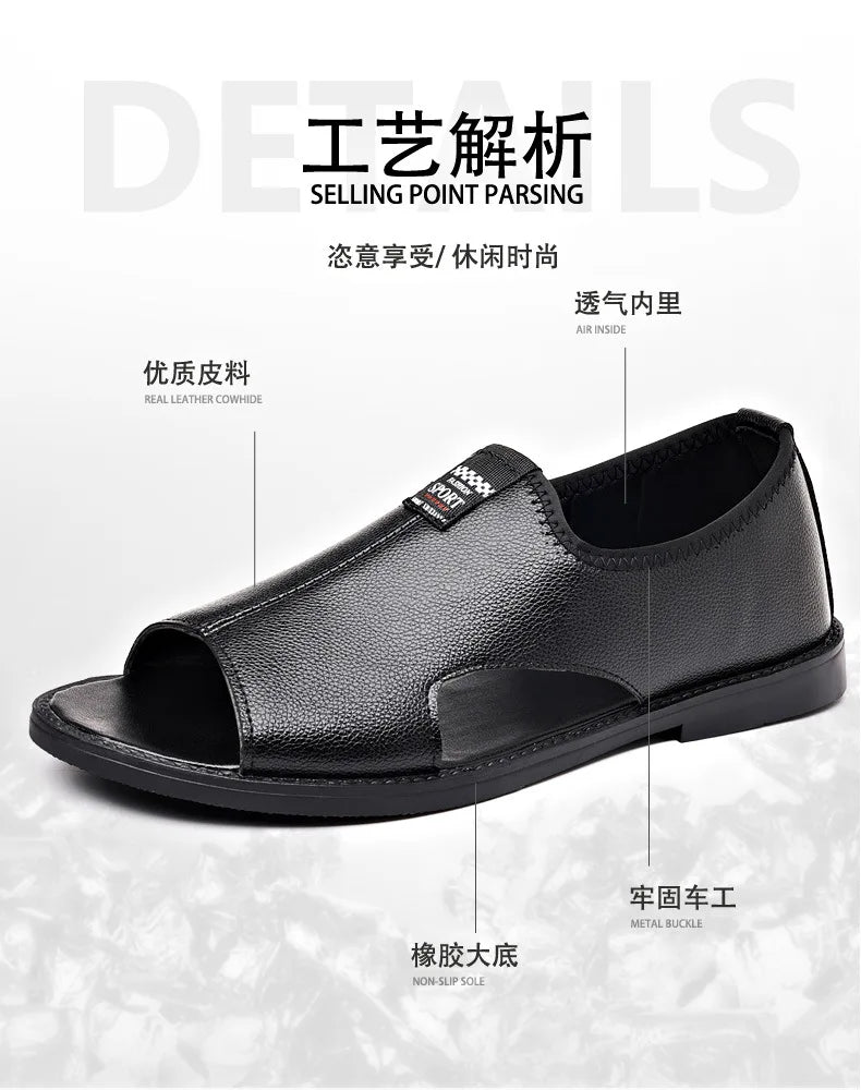 Summer Men's Breathable Slip-Ons Soft Sole Outdoor Fashionable Romans Versatile Casual Shoes Rubber Sole China Made