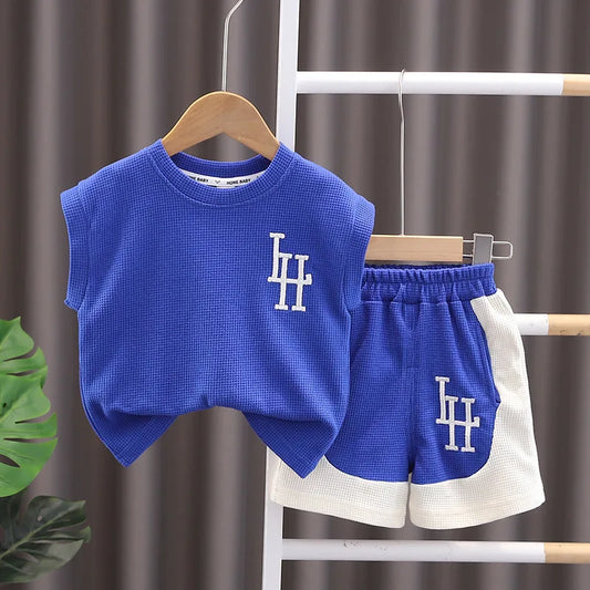 Fashion Summer Kids Baby Boys Clothing Suits Kids Children T-Shirt+Shorts Casual Clothes Outfit Girls Clothing 2PCS/Set 1-5Years