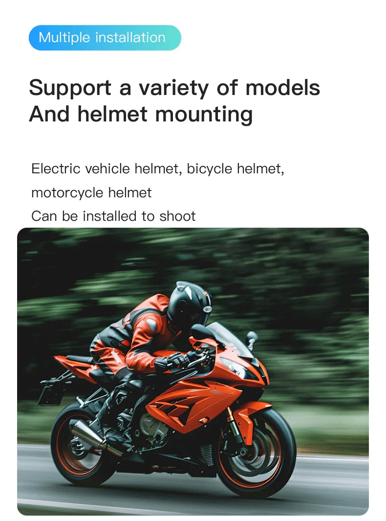 Pocket POV 4K Camera 1080P Mini WiFi Wireless Bodycam Magnetic Mount Vlog Video Recorder Action Motorcycle Helmet Sports Cam