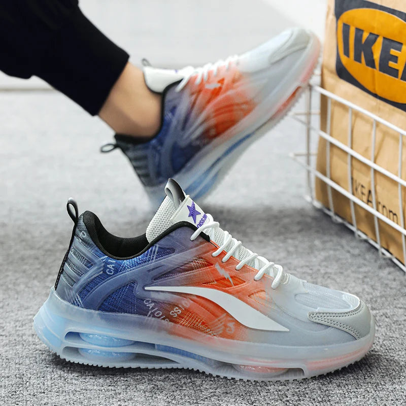 Men's Casual Sports Shoes Mesh Knitted Breathable Eva Outsole Shock-Absorbing and Wear-Resistant Suitable for Running and Training in All Seasons