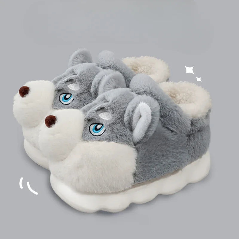 Men's Cotton Slippers Autumn Winter Indoor Home Thick Bottom Cold Resistant Cute Outer Wear Plush Warm Coldproof Cotton Slippers