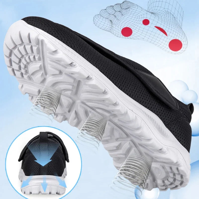XIHAHA Couple Sneaker Extra Wide Men Women Diabetic Shoes Adjustable Walking Shoe for Elderly Orthopedics Wide Feet Swollen