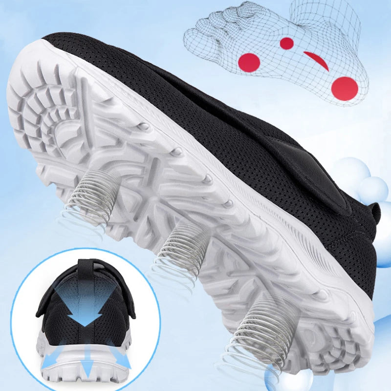 XIHAHA Couple Sneaker Extra Wide Men Women Diabetic Shoes Adjustable Walking Shoe for Elderly Orthopedics Wide Feet Swollen