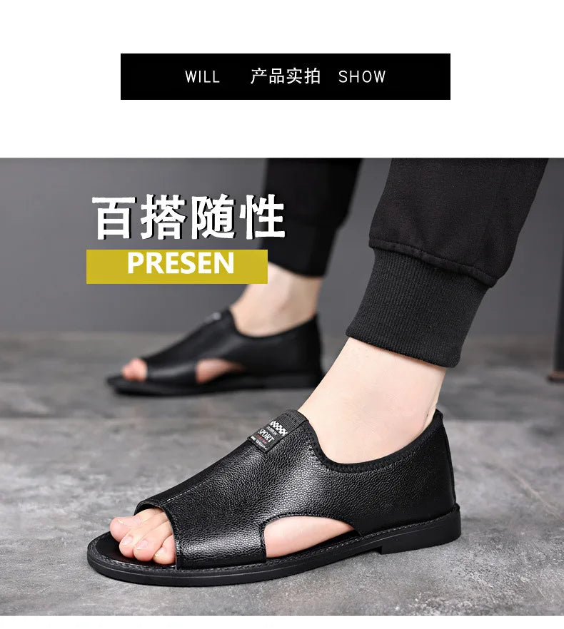 Summer Men's Breathable Slip-Ons Soft Sole Outdoor Fashionable Romans Versatile Casual Shoes Rubber Sole China Made