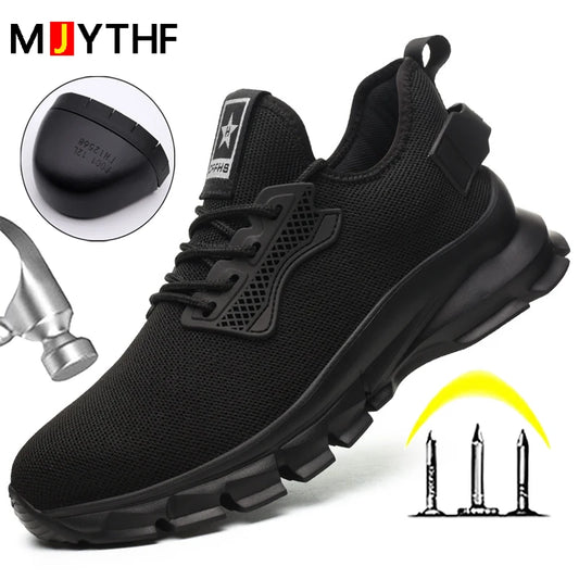 2025 Lightweight Men Safety Shoes Steel Toe Cap work Sneakers Men Protective Shoes Anti-smash Anti-puncture Indestructible Shoes