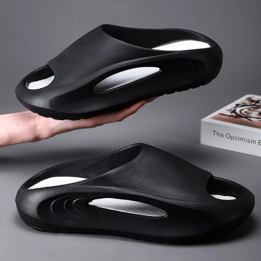 Men's Slippers Summer Outwear 2024 New Indoor Home Couple Anti slip Space Feeling Sports Slippers Men's