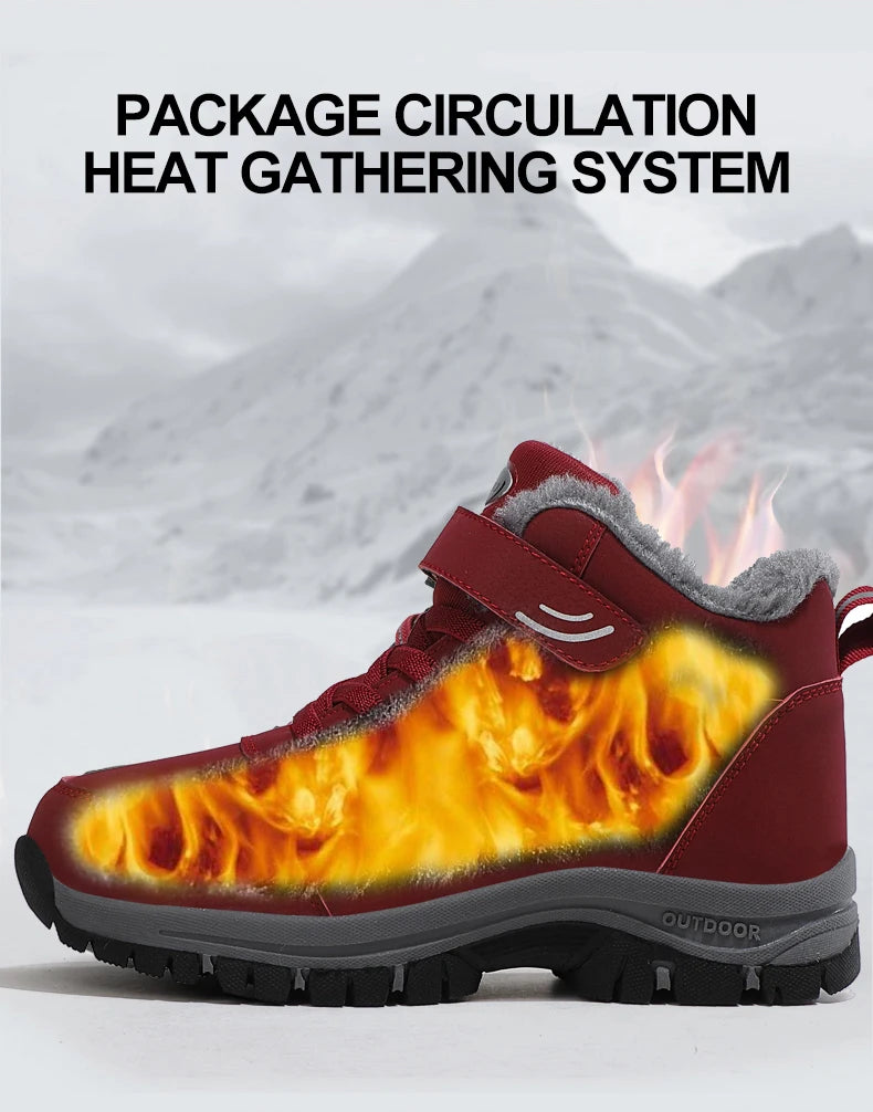 2023 Waterproof Boots Men's Women Slip On Winter Shoes For Men  Ankle Boots Winter Boots Male Snow Botines Hiking Boots Feminina