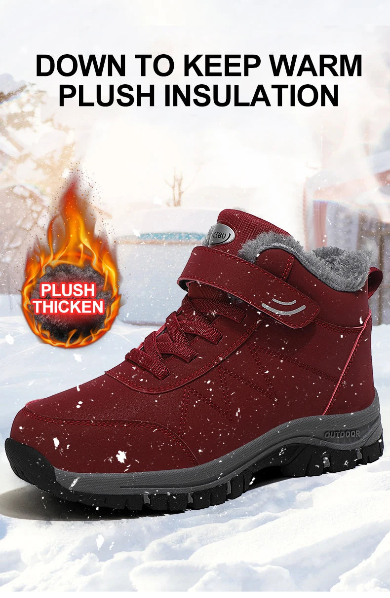 2023 Waterproof Boots Men's Women Slip On Winter Shoes For Men  Ankle Boots Winter Boots Male Snow Botines Hiking Boots Feminina