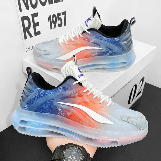 Men's Casual Sports Shoes Mesh Knitted Breathable Eva Outsole Shock-Absorbing and Wear-Resistant Suitable for Running and Training in All Seasons