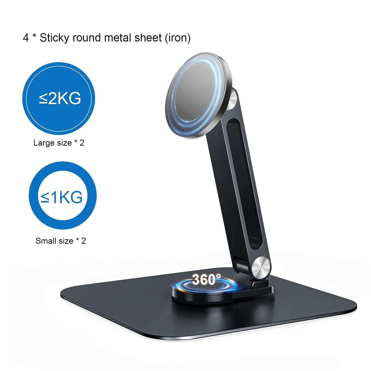 360° Stand for Portable Monitor Magnetic Bracket Aluminum Alloy Desktop Holder 3KG Load Capacity Ultra Stable for Phone Tablet