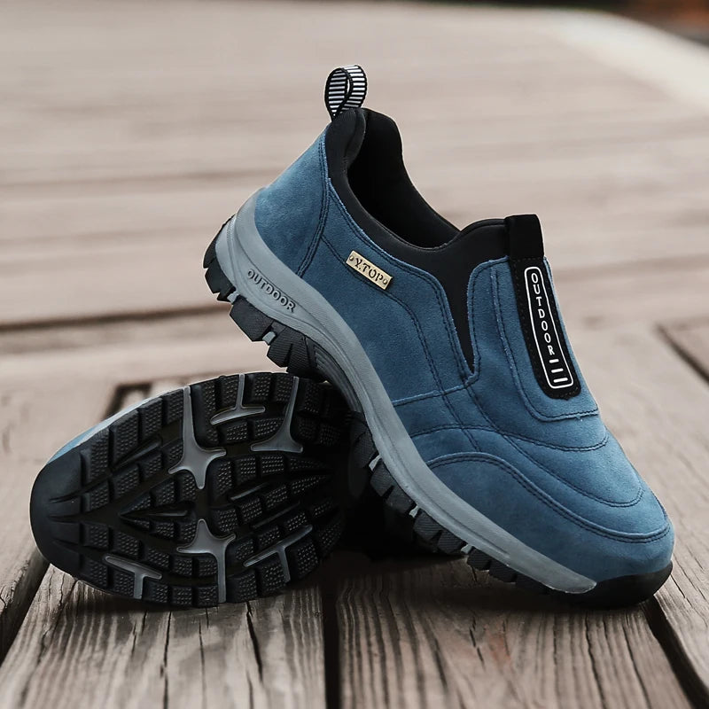 Outdoor Shoe Men Sneakers Sping Slip On Casual Men Shoes Breathable Suede Leather Shoe Anti-skid Walking Shoe Hot Sale Footwear