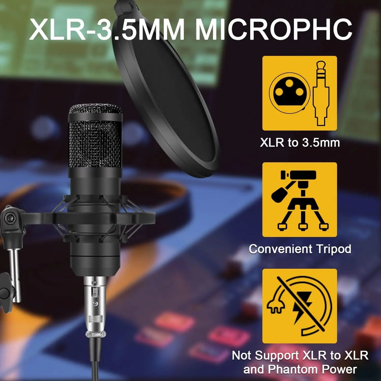 Live Podcast Equipment Set, with BM800 studio microphone, audio mixer supports a variety of sound effects, for PC,live broadcast