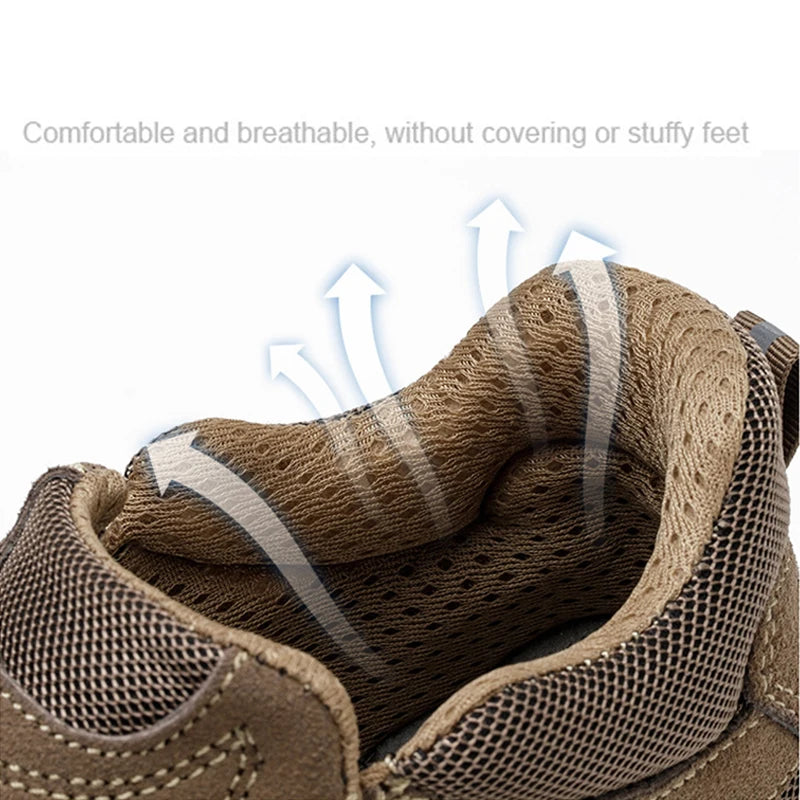 Imwete Fashion Work Safety Shoes Men Breathable Outdoor Hiking Steel Toe Sneakers Electric Welder Insulated Protection Footwear