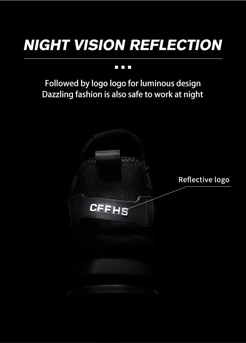 2025 Lightweight Men Safety Shoes Steel Toe Cap work Sneakers Men Protective Shoes Anti-smash Anti-puncture Indestructible Shoes