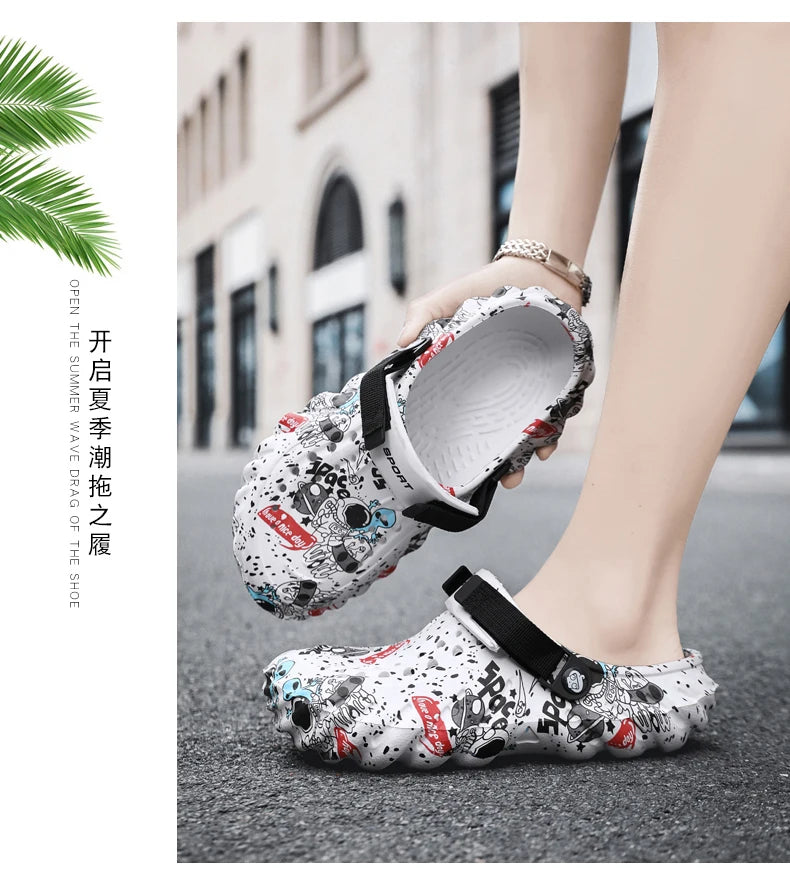 Men's breathable casual sandals summer new soft-sole non-slip comfort outdoor beach shoes fashion youth dual-use sports slippers