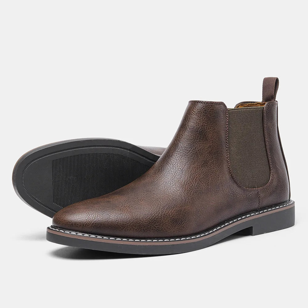 2025 New Luxury Men's Chelsea Boots High Quality Retro Men Work Boots comfortable Business Leather Shoes Brand Men's Ankle Botas