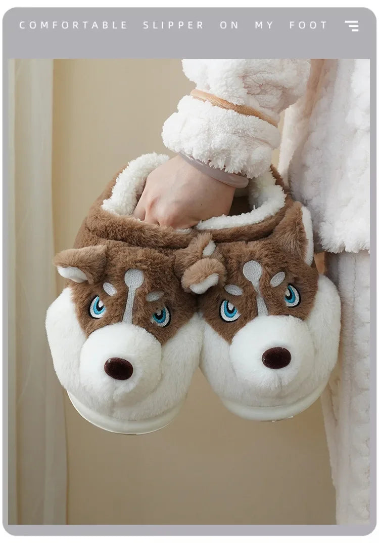 Men's Cotton Slippers Autumn Winter Indoor Home Thick Bottom Cold Resistant Cute Outer Wear Plush Warm Coldproof Cotton Slippers