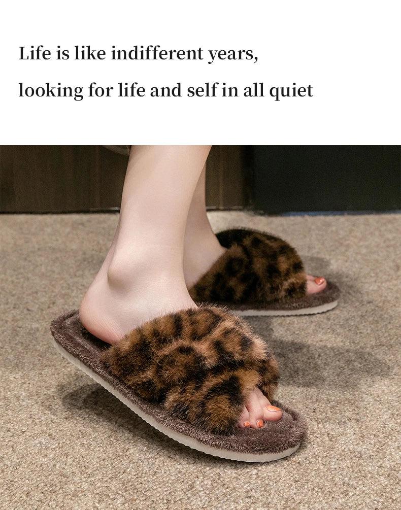 Men's Leopard Print Slide Slippers - Breathable Open-Toe House Shoes with Non-Slip Soft Sole, Comfortable Unisex Indoor/Outdoor