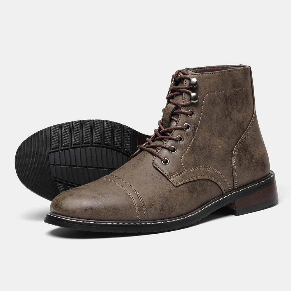 Comfortable Spring Leather Ankle Boots for Men 2025 fashion Men Boots