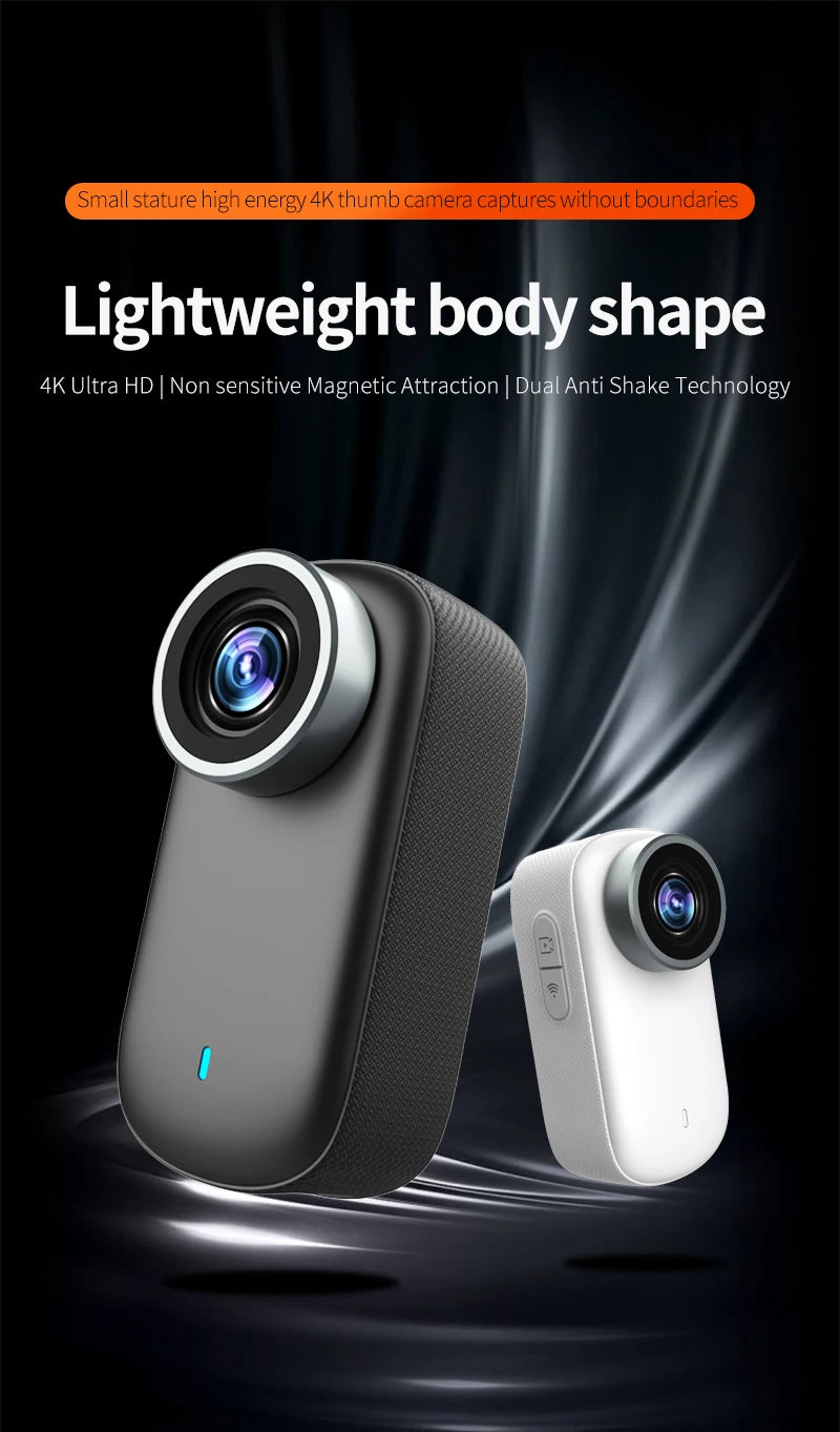 4K Thumb Camera IP68 Waterproof And Dustproof for Outdoor Cycling Outdoor Riding Camera