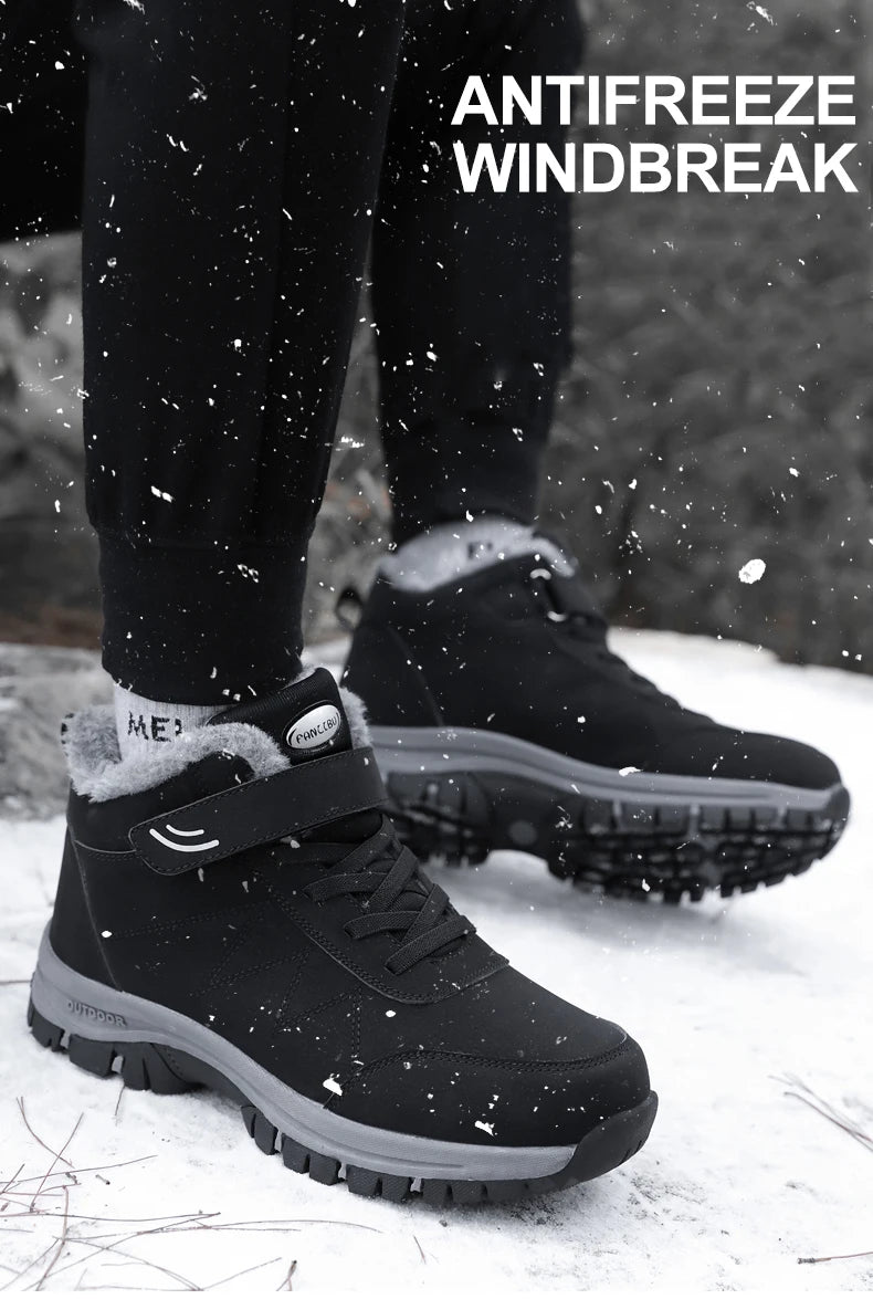 2023 Waterproof Boots Men's Women Slip On Winter Shoes For Men  Ankle Boots Winter Boots Male Snow Botines Hiking Boots Feminina