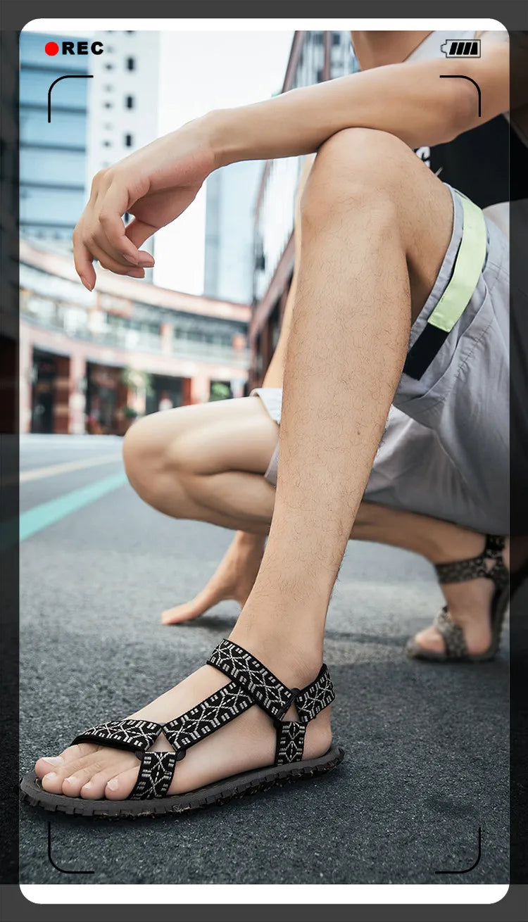 Men Fashion Sandals Simple Casual Summer Shoes Comfortable Sneakers Outdoor Beach Vacation Sandals Male Water Shoes