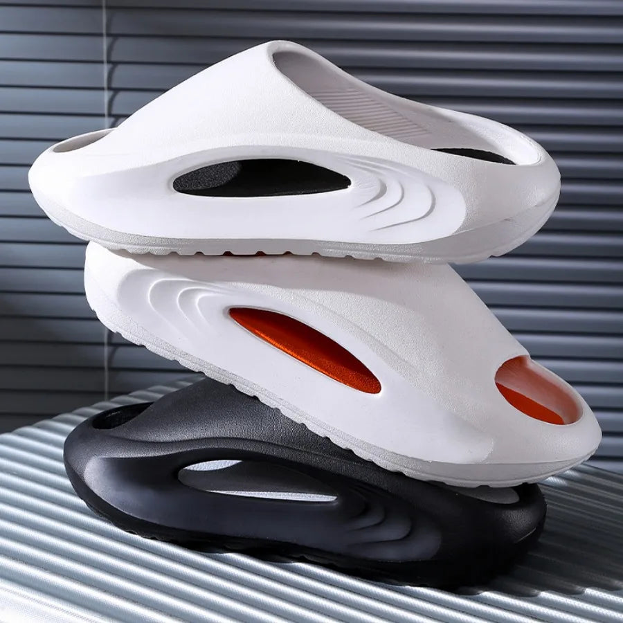 Men's Slippers Summer Outwear 2024 New Indoor Home Couple Anti slip Space Feeling Sports Slippers Men's