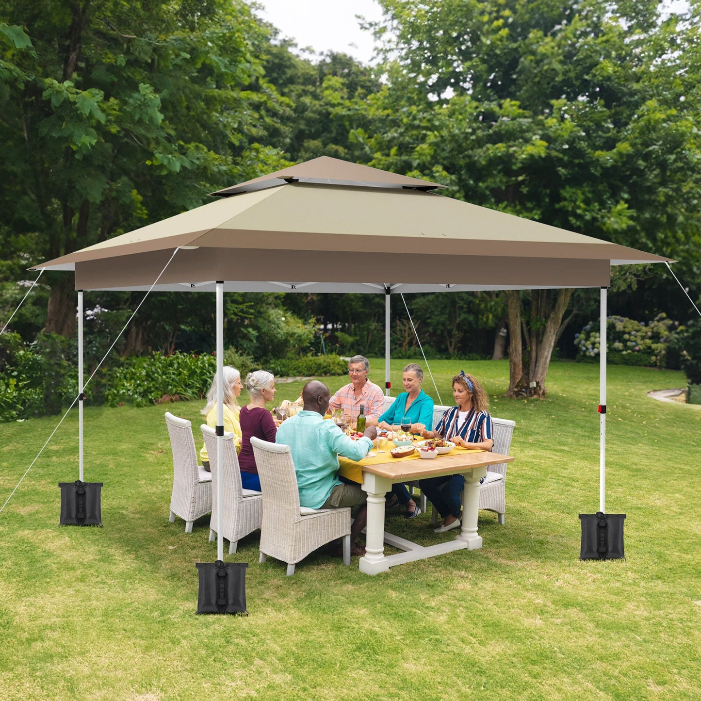 3.6x3.6m Garden Gazebo Pop Up Folding Tent Party Wedding Camping Shade Waterproof
