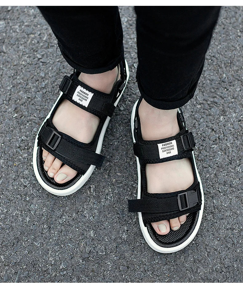 2024 Summer Men's Sandals Comfortable and Lightweight Hook Loop Men Roman Shoes Outdoor Non-Slip Beach Sandals Flip Flop Sandals