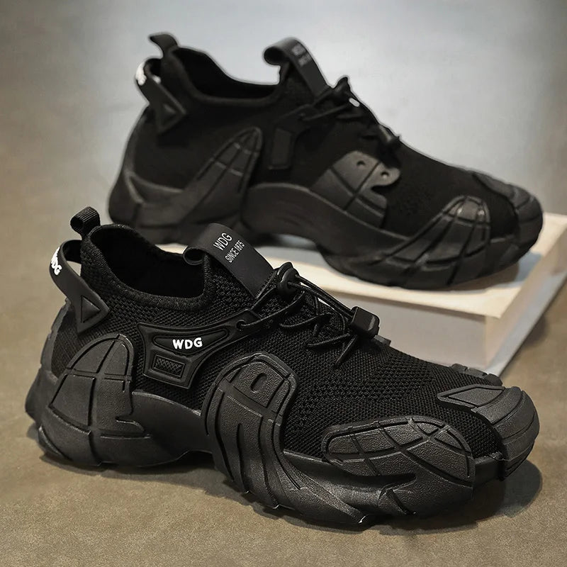 Men's casual sports shoes fashion new large size thick soled sneakers men's shoes breathable increase punk shoes men's loafers
