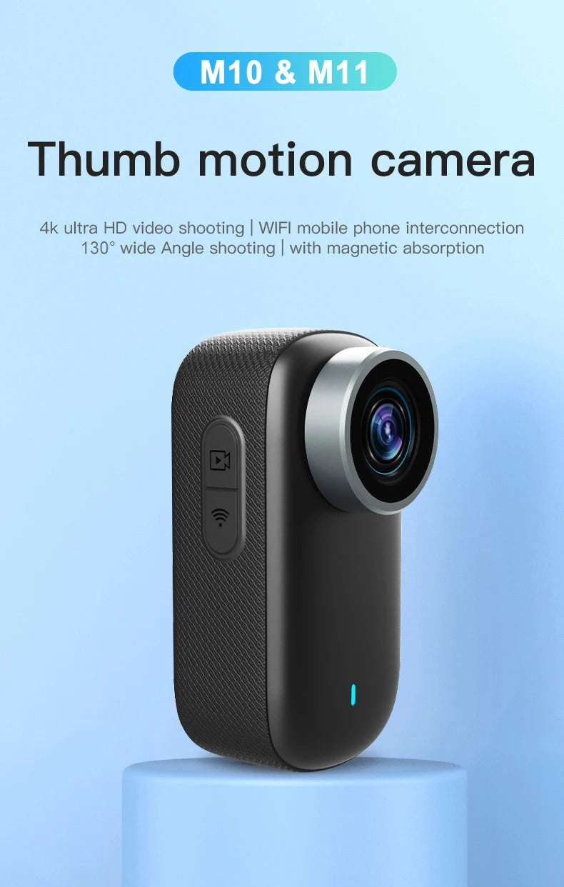 WiFi 4K Mini Thumb Camera Bodycam Action Bike Cam Motorcycle Sport Cam Body Action Sports DV Camcorder 30M Waterproof Optional