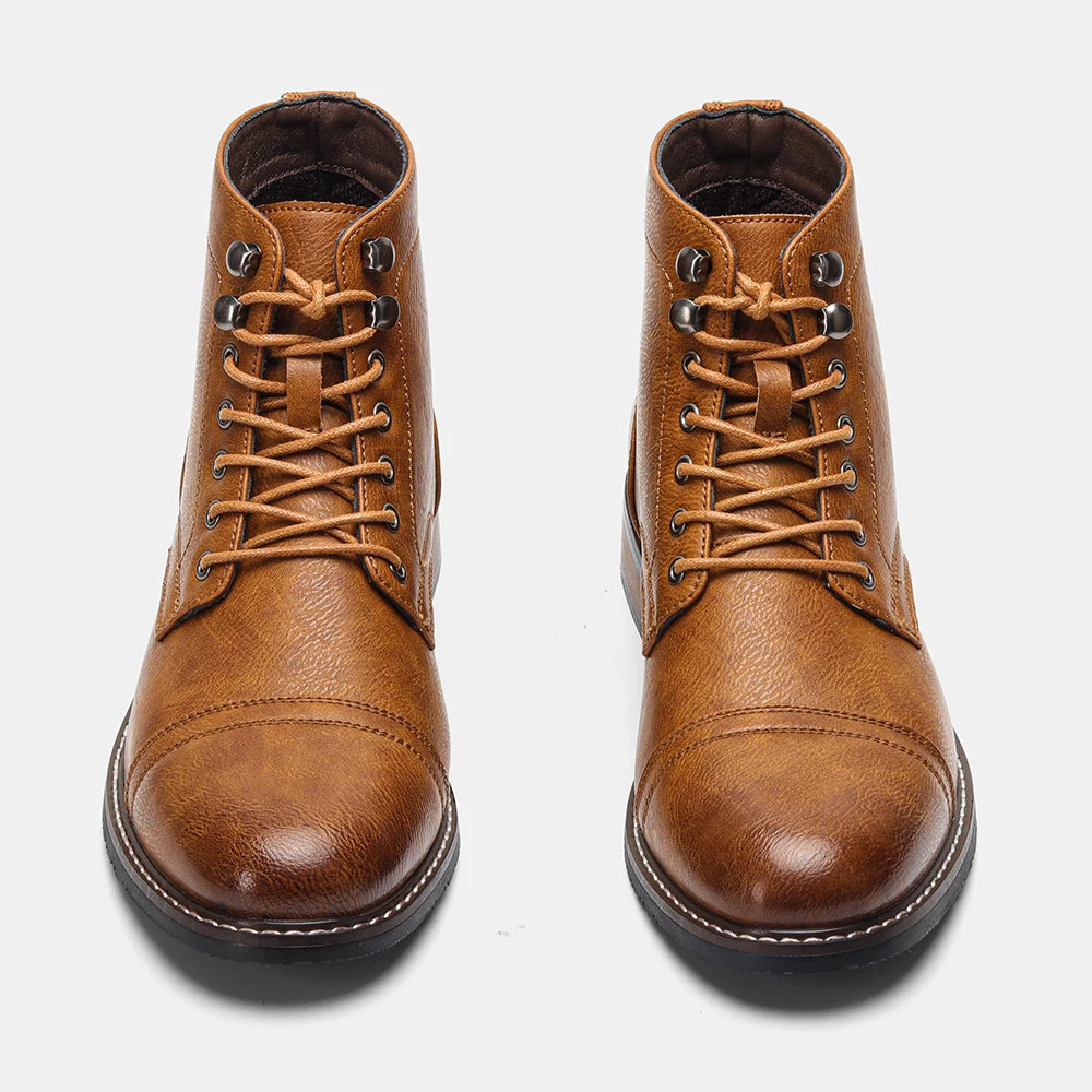 Comfortable Spring Leather Ankle Boots for Men 2025 fashion Men Boots