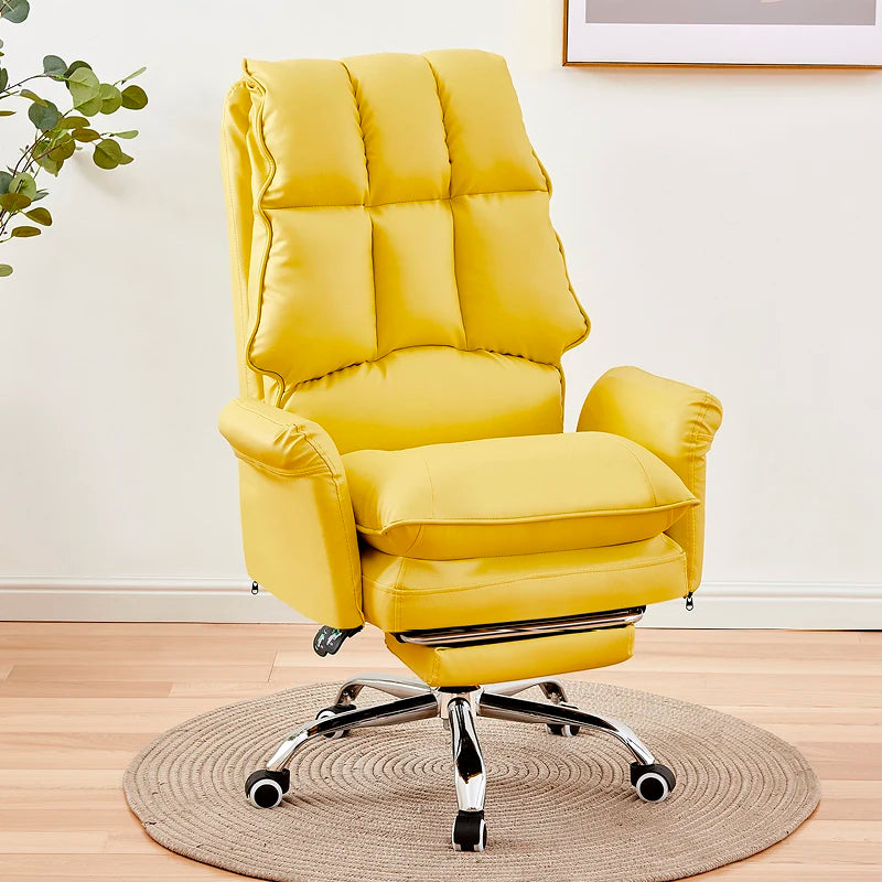 2025 New gaming chair pink office computer chair comfortable soft  gamer chair PU Leather chair Rotating recliner with footrest