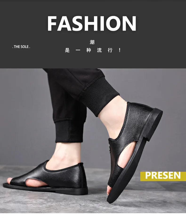 Summer Men's Breathable Slip-Ons Soft Sole Outdoor Fashionable Romans Versatile Casual Shoes Rubber Sole China Made