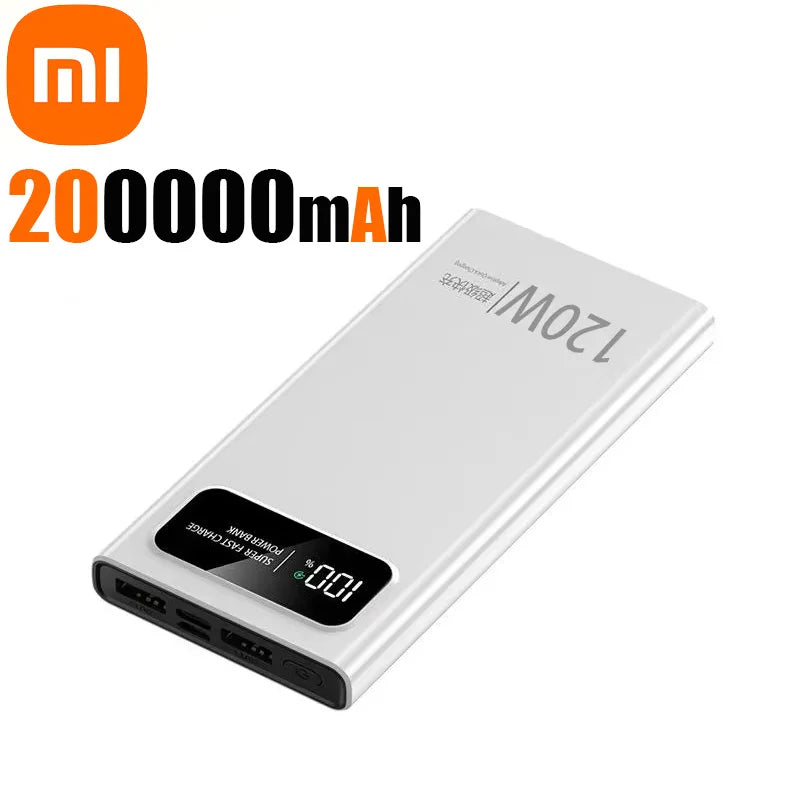 Xiaomi 200000mAh Power Bank 120W Fast Charging Portable Mobile Power Ultralarge Capacity Digital Display External Battery