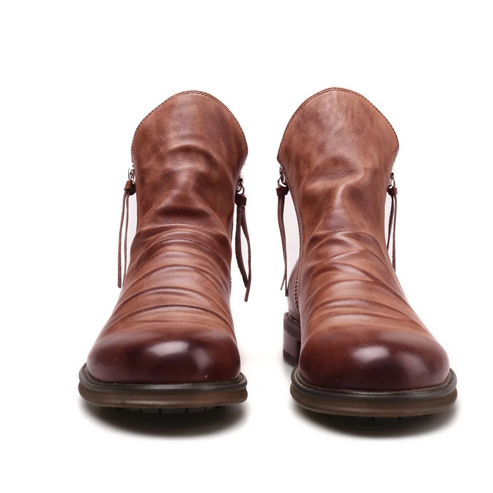 2022 Boots for Men Comfortable Retro Ankle Boots Non-Slip Leather Men's Shoes Cowboy Boots Mens Shoes Sneakers