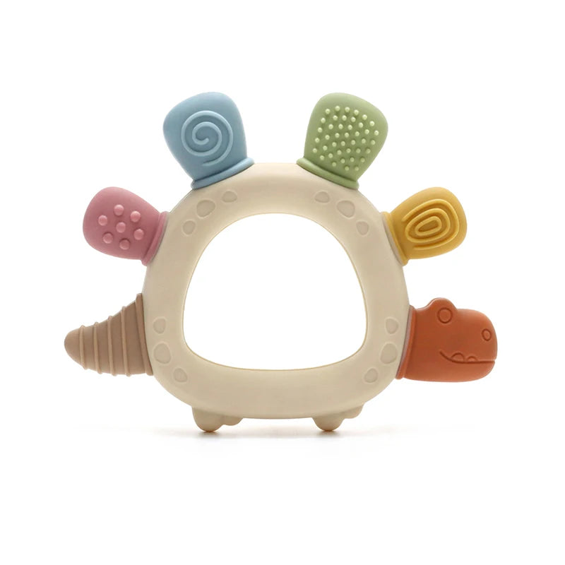 BPA Free Baby Silicone Teethers Sensory Toy Easy to Grasp Infant Teething Toys Food Grade Chewable Toys for Babies Newborn Gifts