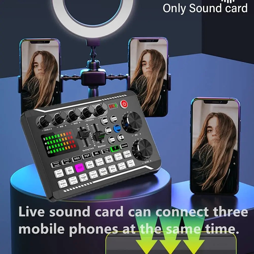 Live Podcast Equipment Set, with BM800 studio microphone, audio mixer supports a variety of sound effects, for PC,live broadcast
